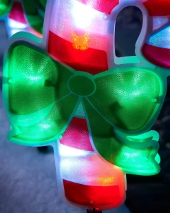 WeRChristmas Set Of 4 Pre-Lit Candy Cane Pathway Lights, 24 Cm