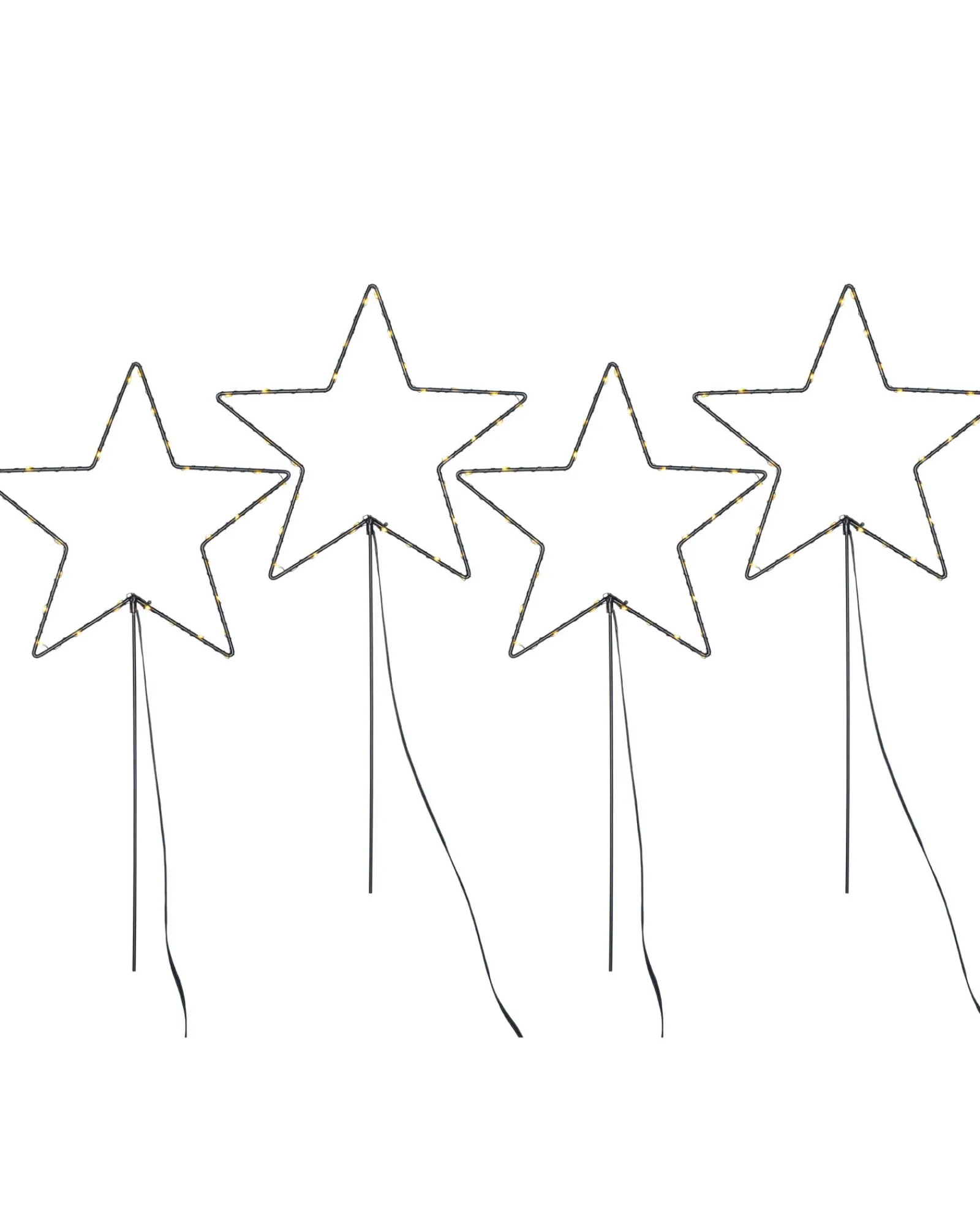 WeRChristmas Set Of 4 Pre-Lit Star Pathway Lights, 65 Cm