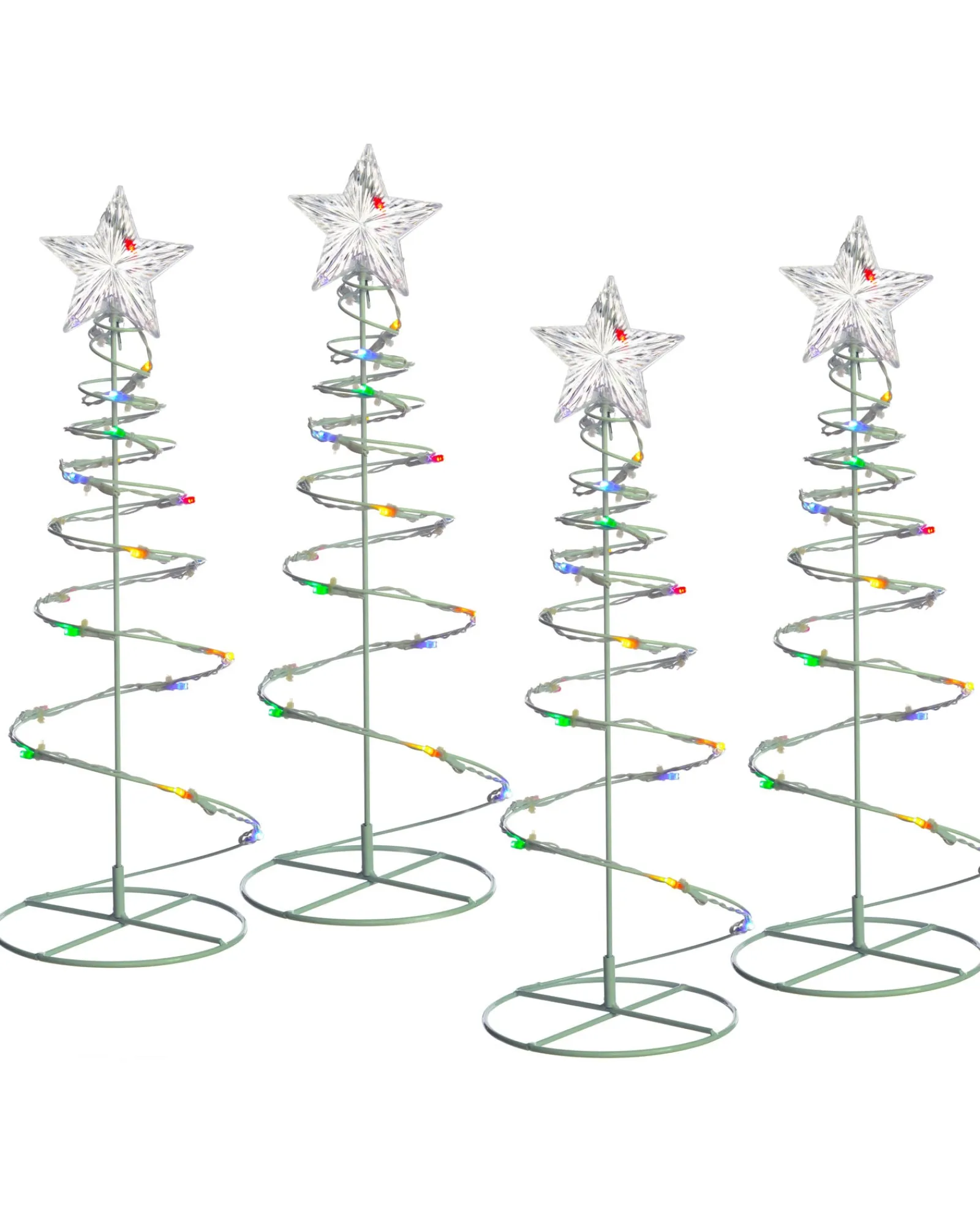 WeRChristmas Set Of 4 Spiral Trees Rope Light Silhouette, 55 Cm