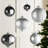 WeRChristmas Silver Glass Baubles, 6 Pack, 10 Cm