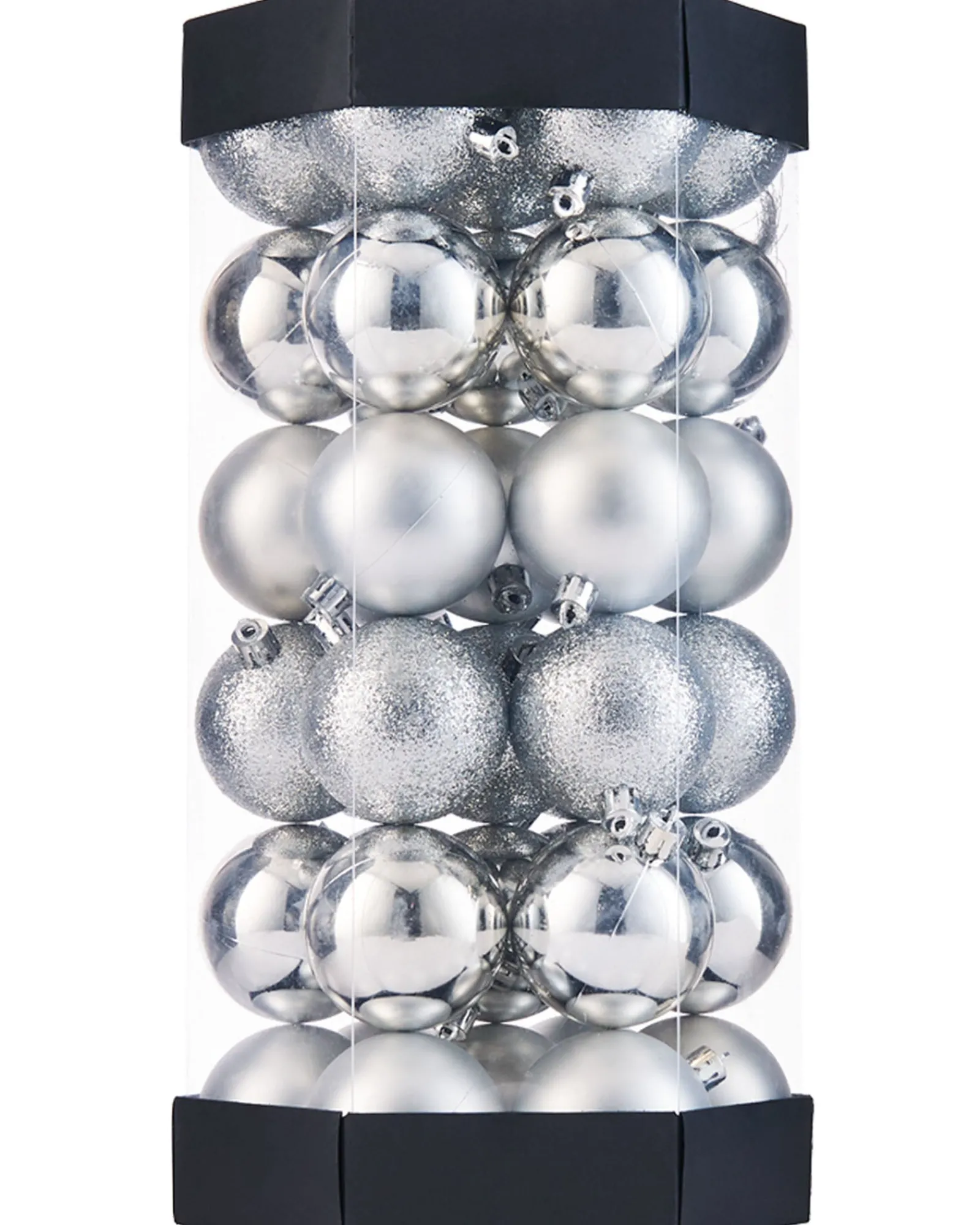 WeRChristmas Silver Shatterproof Baubles, 42 Pack, 6 Cm