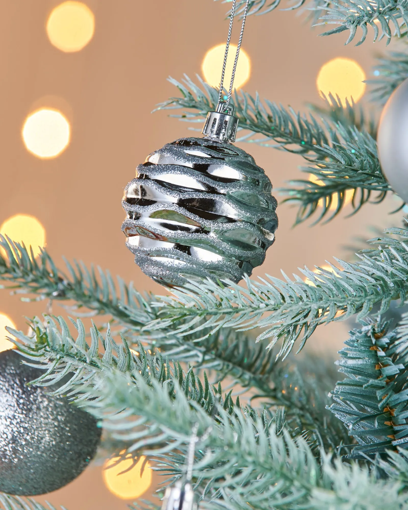 WeRChristmas Silver Shatterproof Baubles, 50 Pack, 6 Cm