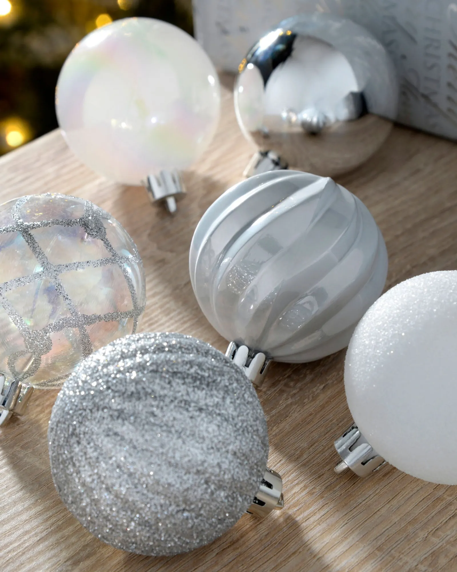WeRChristmas Silver Shatterproof Baubles, 48 Pack, 6 Cm
