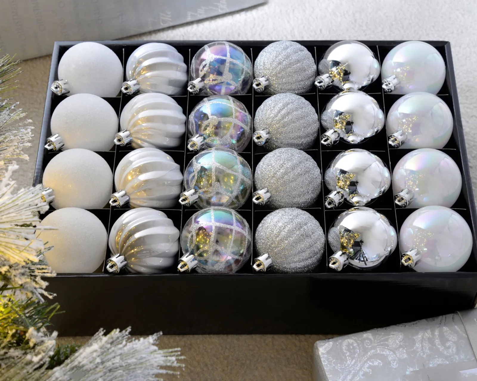 WeRChristmas Silver Shatterproof Baubles, 48 Pack, 6 Cm