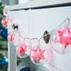 WeRChristmas Snowflake Bauble LED Light String, Red, 1.8 M