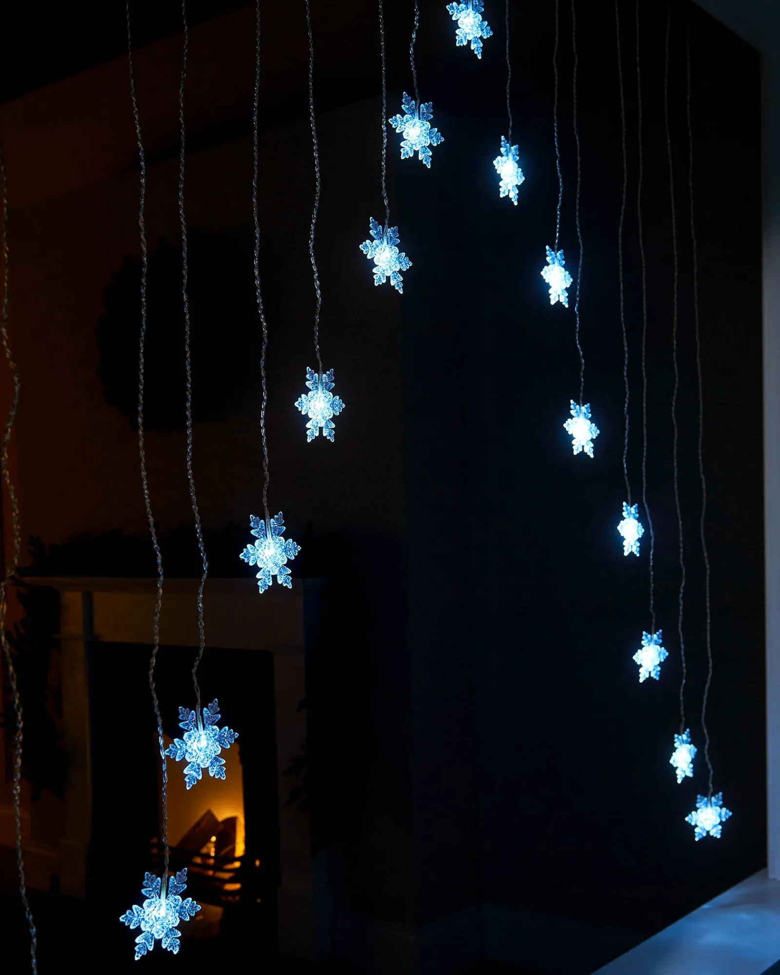 WeRChristmas Snowflake Curtain Net Light, White, 1.2 M
