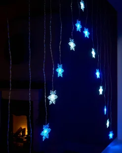 WeRChristmas Snowflake Curtain Net Light, Blue/White, 1.2 M
