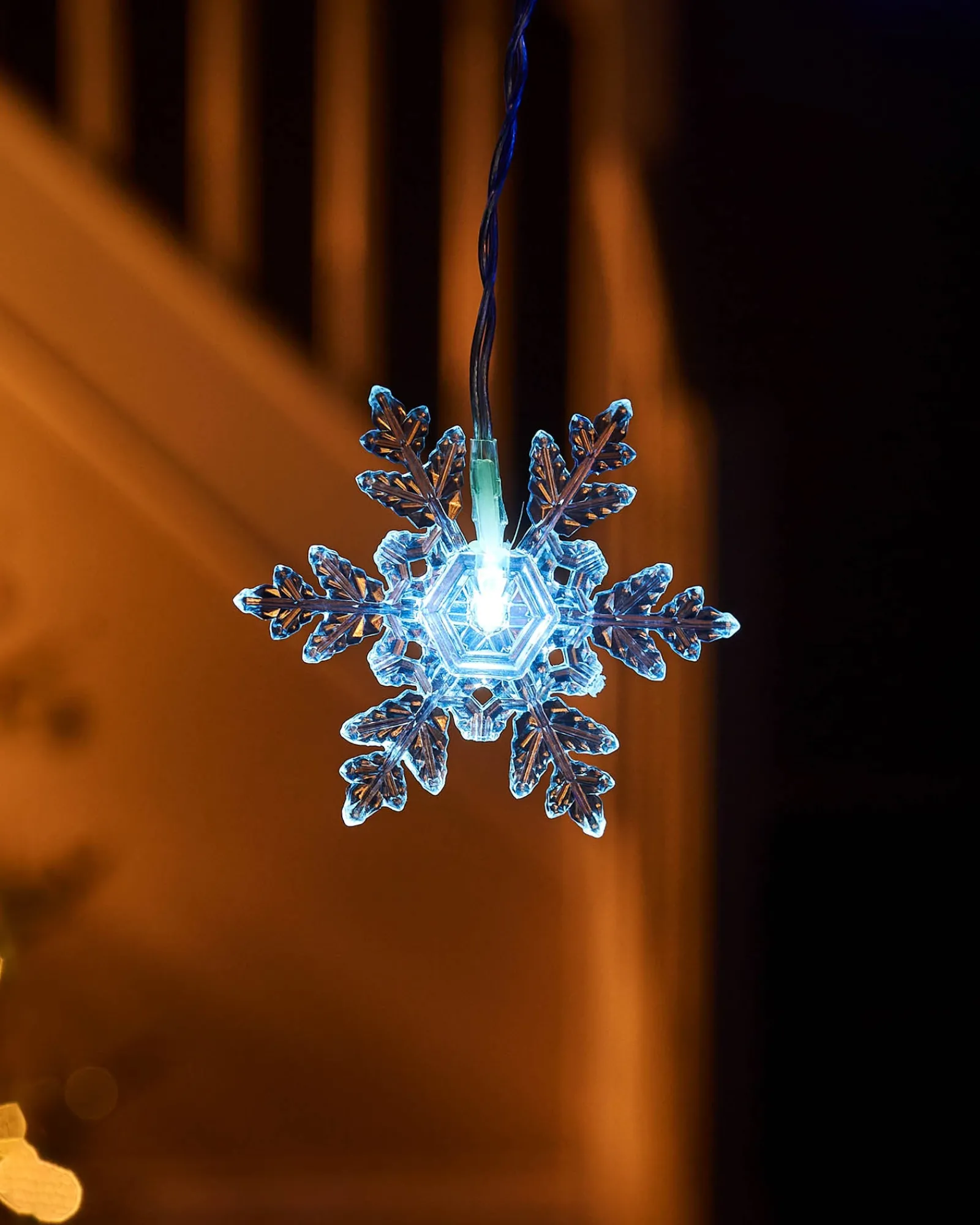 WeRChristmas Snowflake Curtain Net Light, Blue/White, 1.2 M