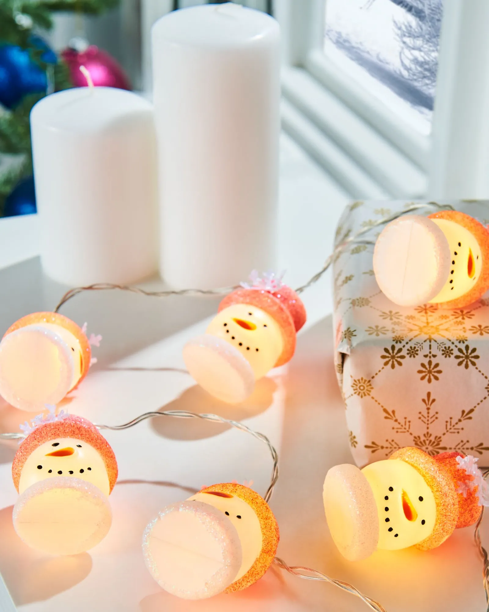 WeRChristmas Snowman LED Light String, 1.8 M