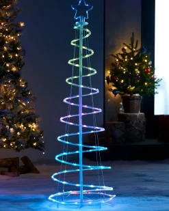 WeRChristmas Spiral Rope Light Christmas Tree Silhouette, 5 Ft