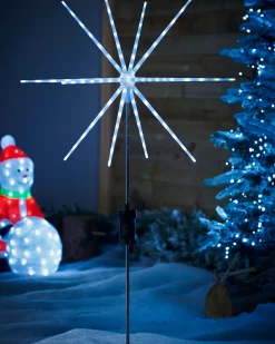 WeRChristmas Starburst Pathway Stake Light, Ice White, 98 Cm