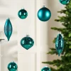 WeRChristmas Teal Glass Baubles, 20 Pack