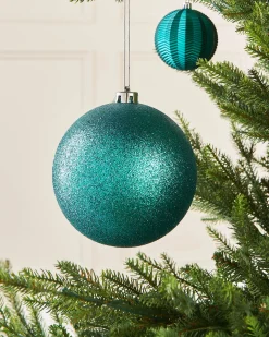 WeRChristmas Teal Large Glitter Shatterproof Bauble, 15 Cm