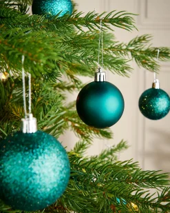 WeRChristmas Teal Shatterproof Bauble, 50 Pack