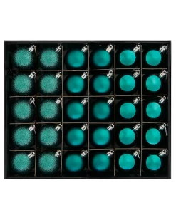 WeRChristmas Teal Shatterproof Bauble, 50 Pack