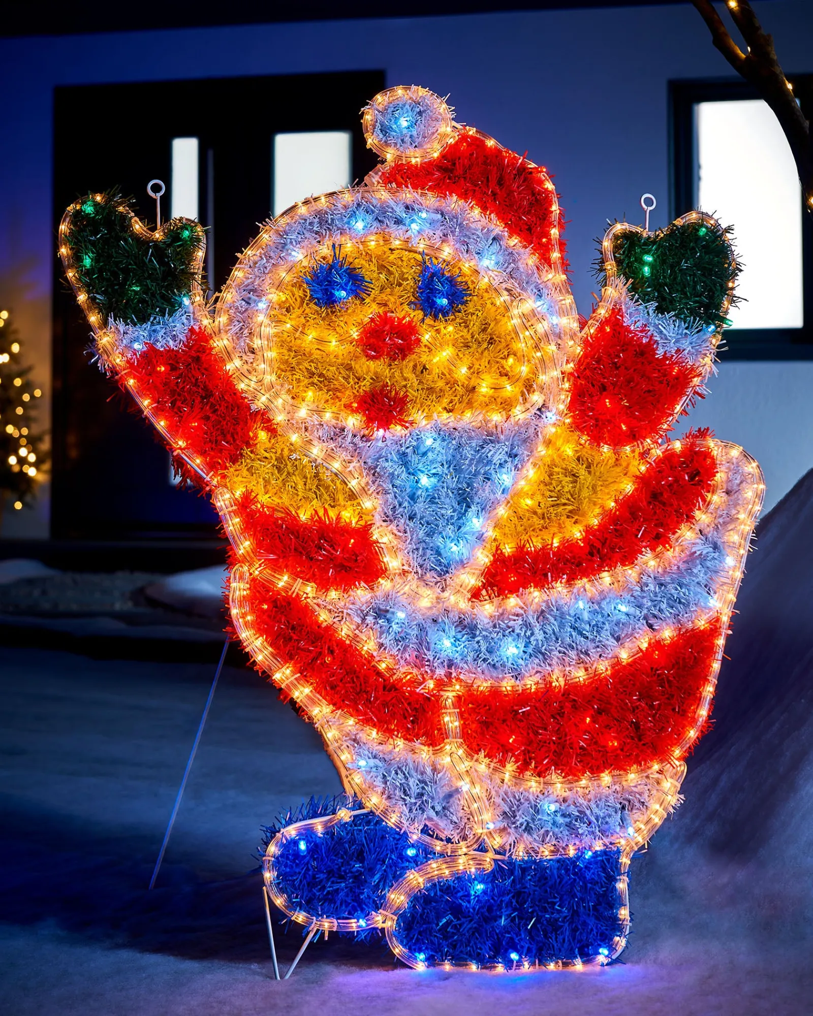 WeRChristmas Tinsel Santa LED Rope Light Silhouette, 92 Cm