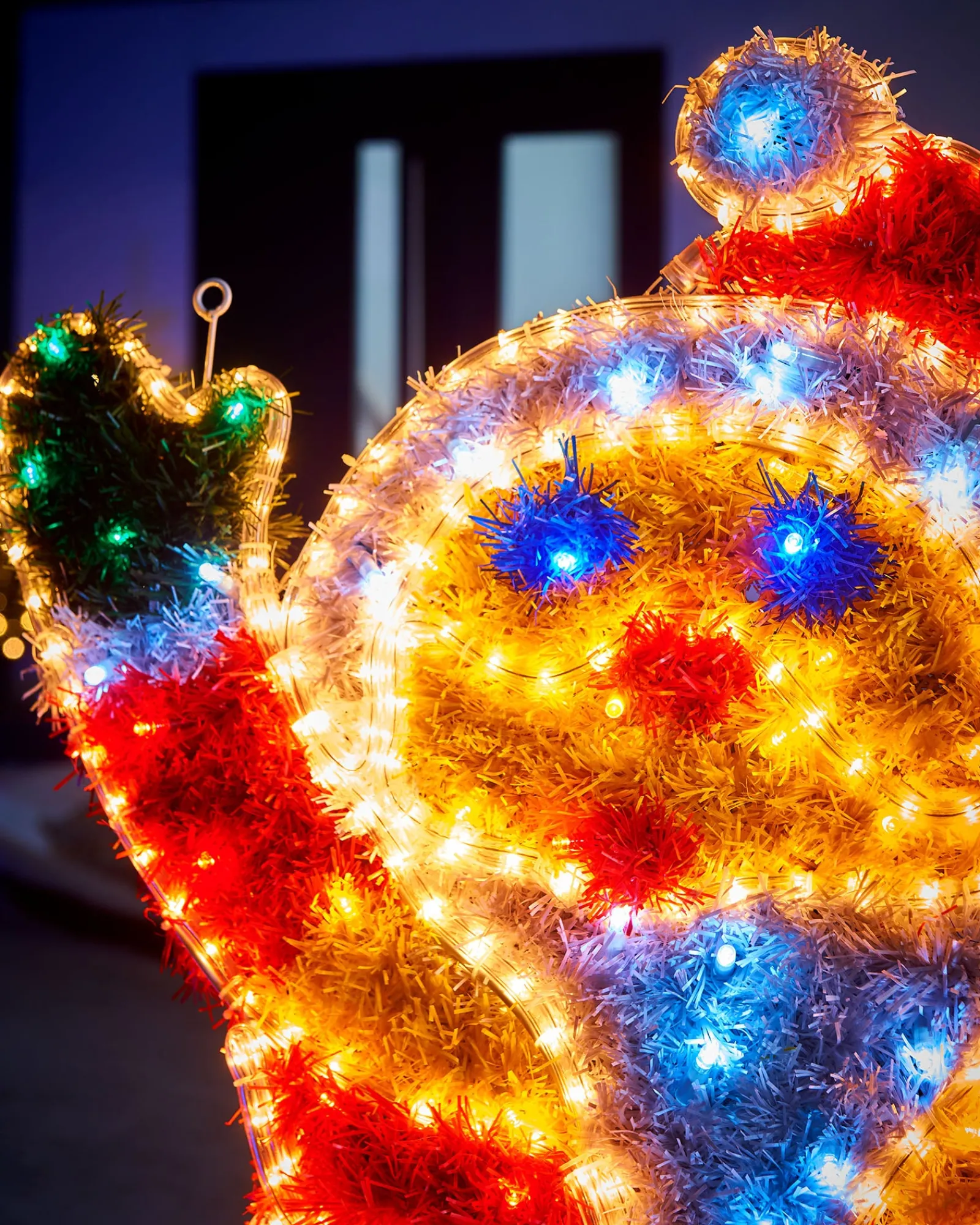 WeRChristmas Tinsel Santa LED Rope Light Silhouette, 92 Cm