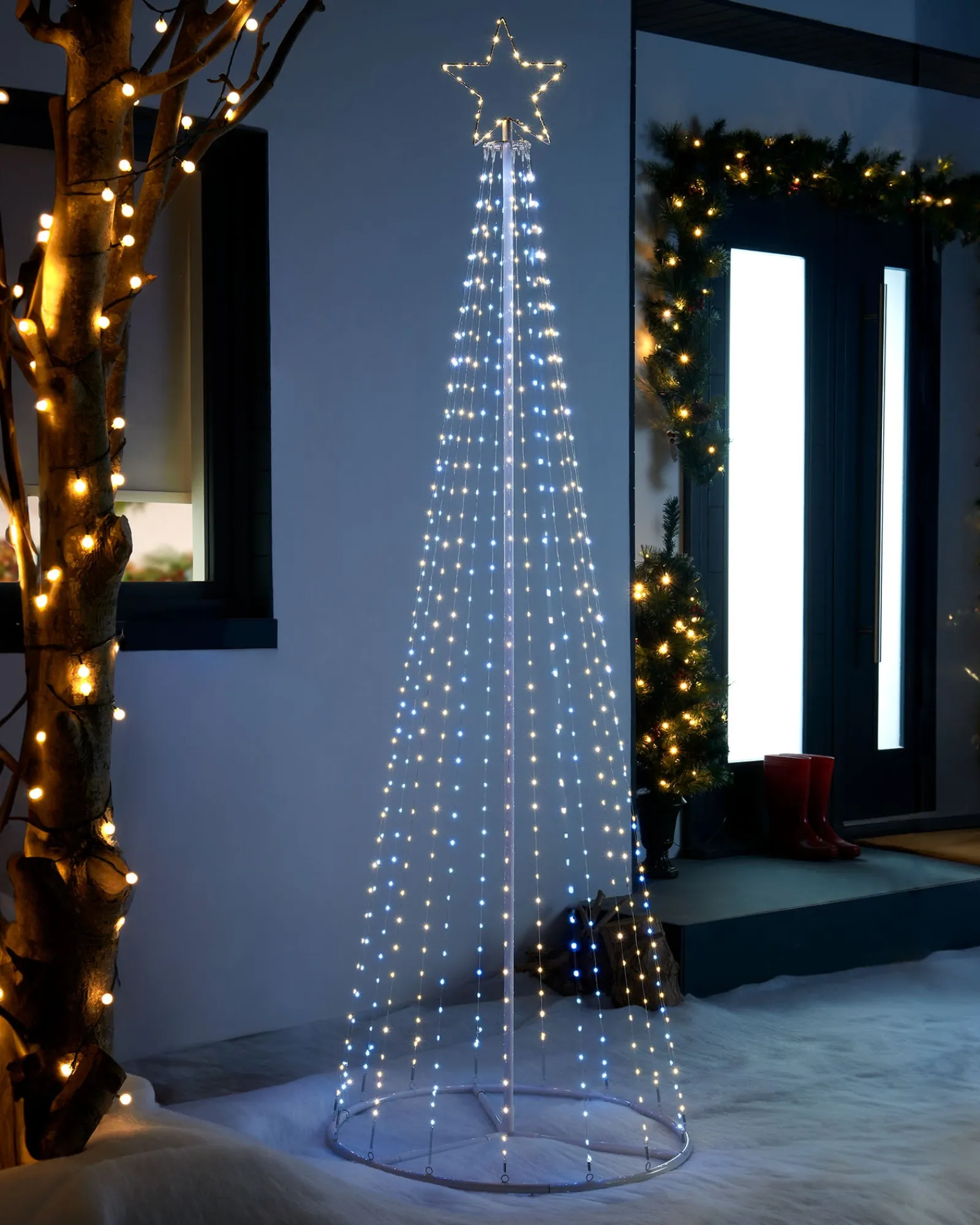 WeRChristmas Waterfall Christmas Tree, White, 2.1 M