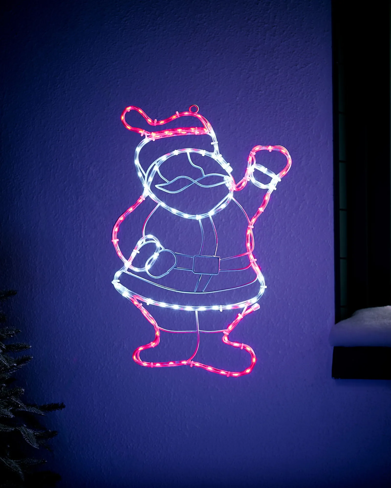WeRChristmas Waving Santa Rope Light Silhouette, 51 Cm