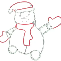 WeRChristmas Waving Snowman Neon Rope Light Silhouette, 72 Cm