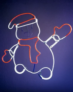 WeRChristmas Waving Snowman Neon Rope Light Silhouette, 72 Cm