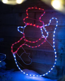 WeRChristmas Waving Snowman Rope Light Silhouette, 51 Cm