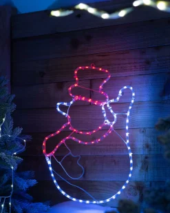 WeRChristmas Waving Snowman Rope Light Silhouette, 51 Cm