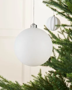 WeRChristmas White Large Glitter Shatterproof Bauble, 15 Cm